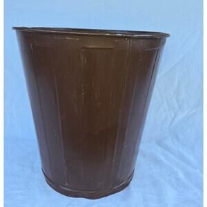 Vintage Lawson Trash Can Metal Brown 15" H x 13" D School Office Industrial